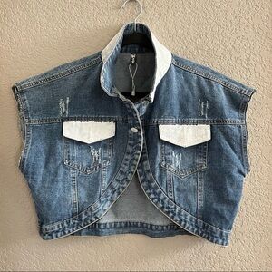 Wren & Glory Come Together Jean Jacket/Vest